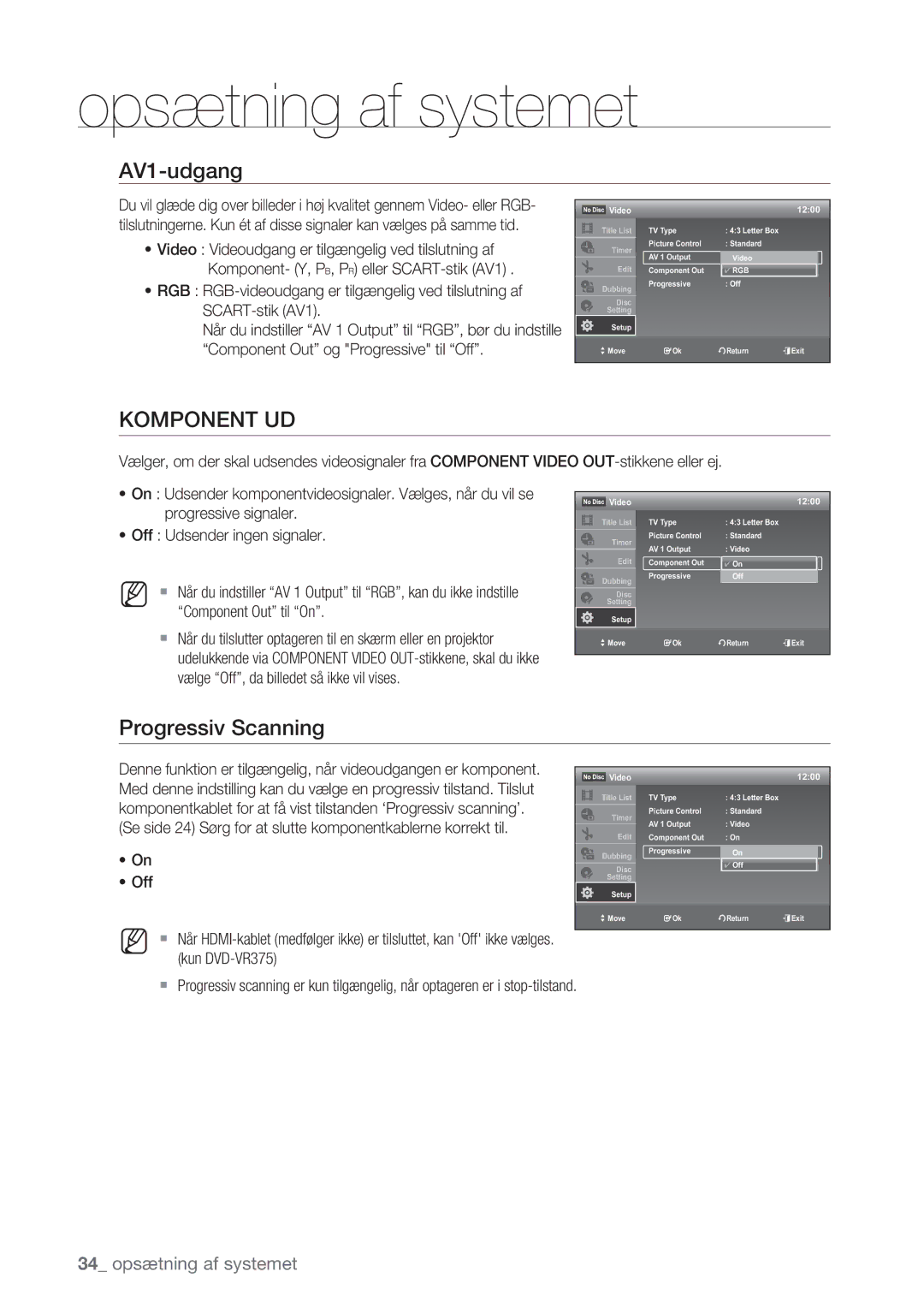 Samsung DVD-VR375/XEE, DVD-VR370/XEE manual Progressiv Scanning 