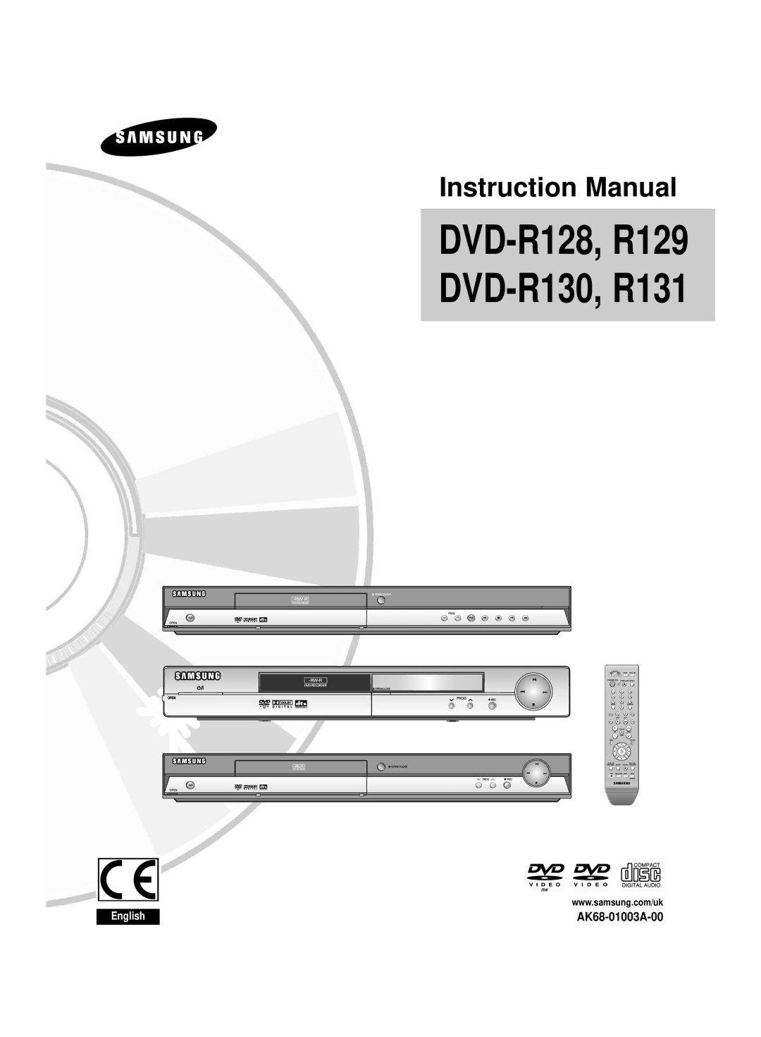 Samsung DVDR131, DVD-R128/X instruction manual DVD-R128,0/R121R129 DVD-R130, R131 