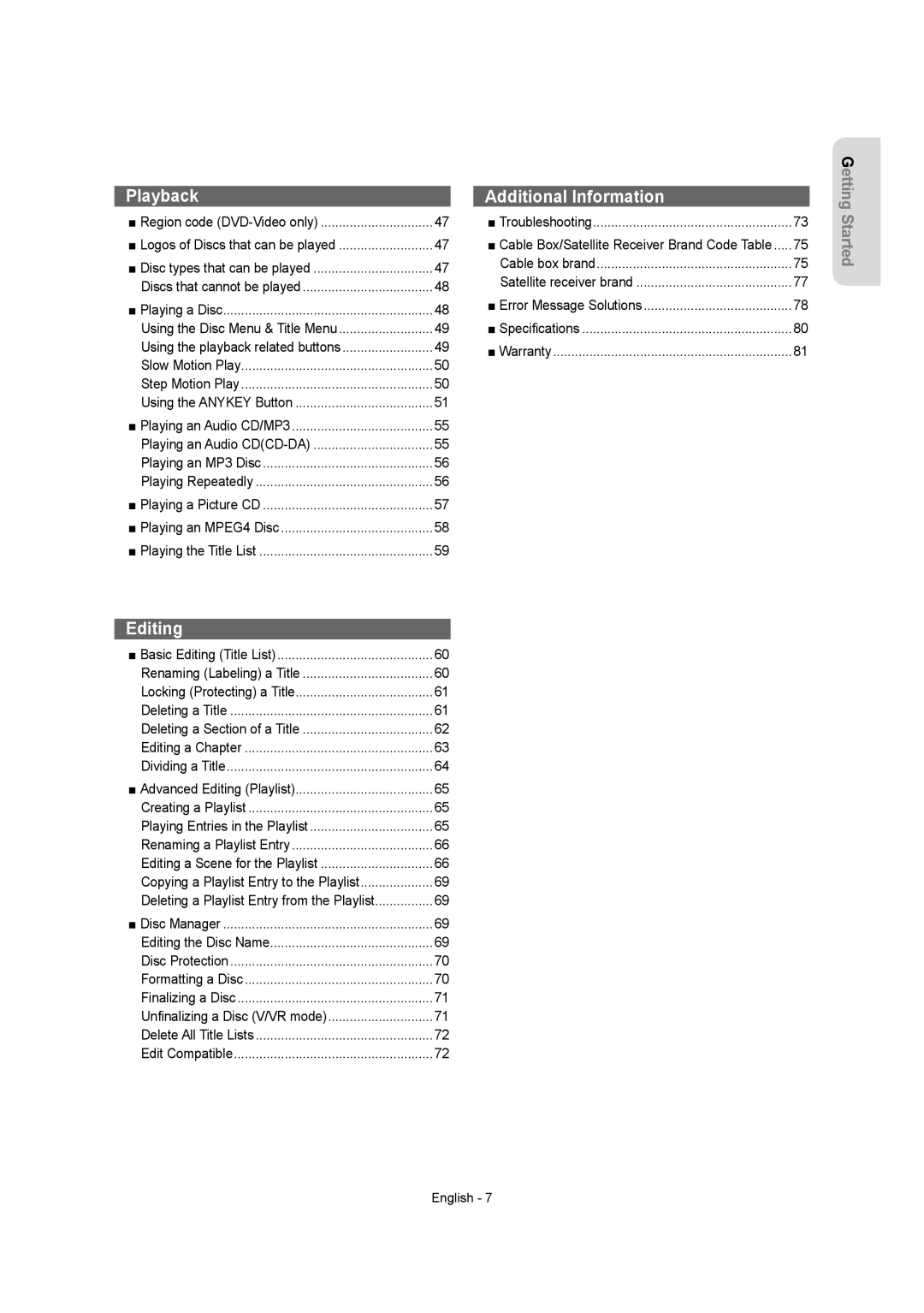 Samsung DVDR157 instruction manual Playback 