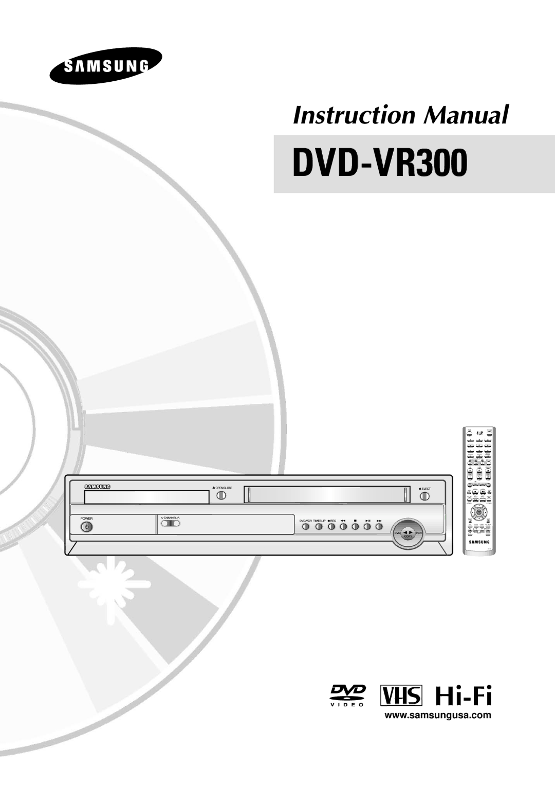 Samsung DVDVR300 instruction manual DVD-VR300 