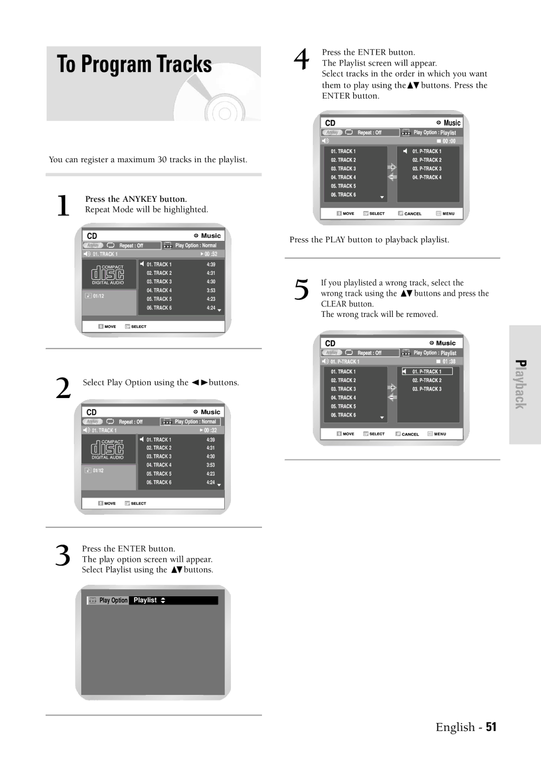 Samsung DVDVR300 instruction manual To Program Tracks, Press the Anykey button Repeat Mode will be highlighted 