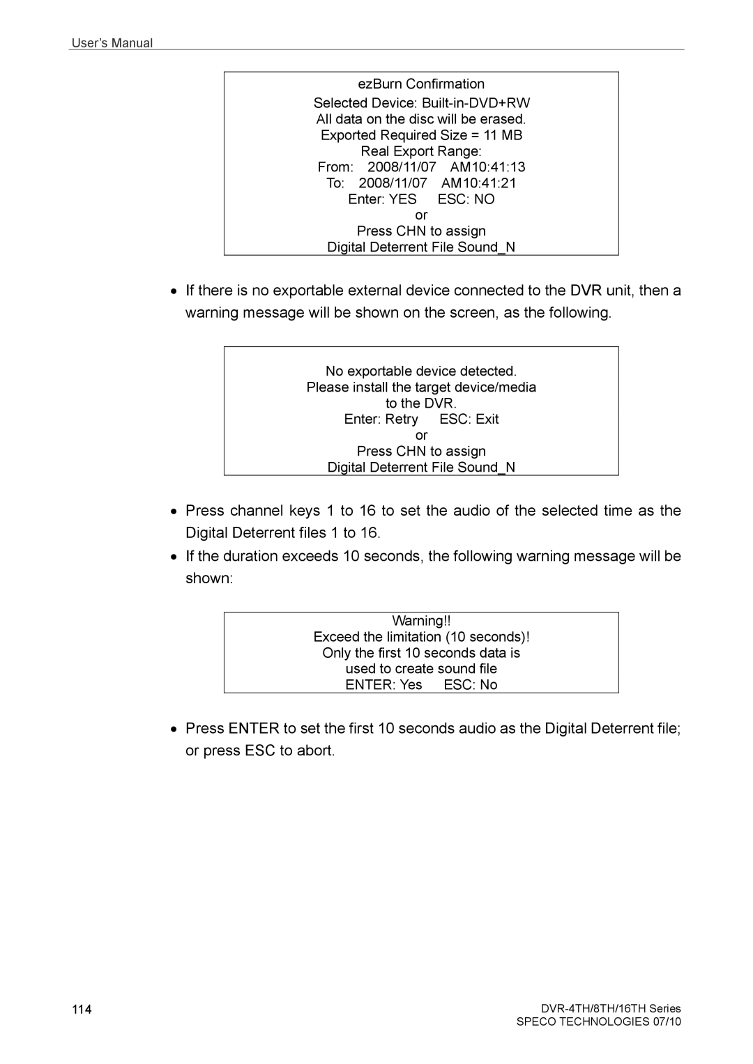 Samsung DVR-16TH, DVR-4TH, DVR-8TH user manual 114 