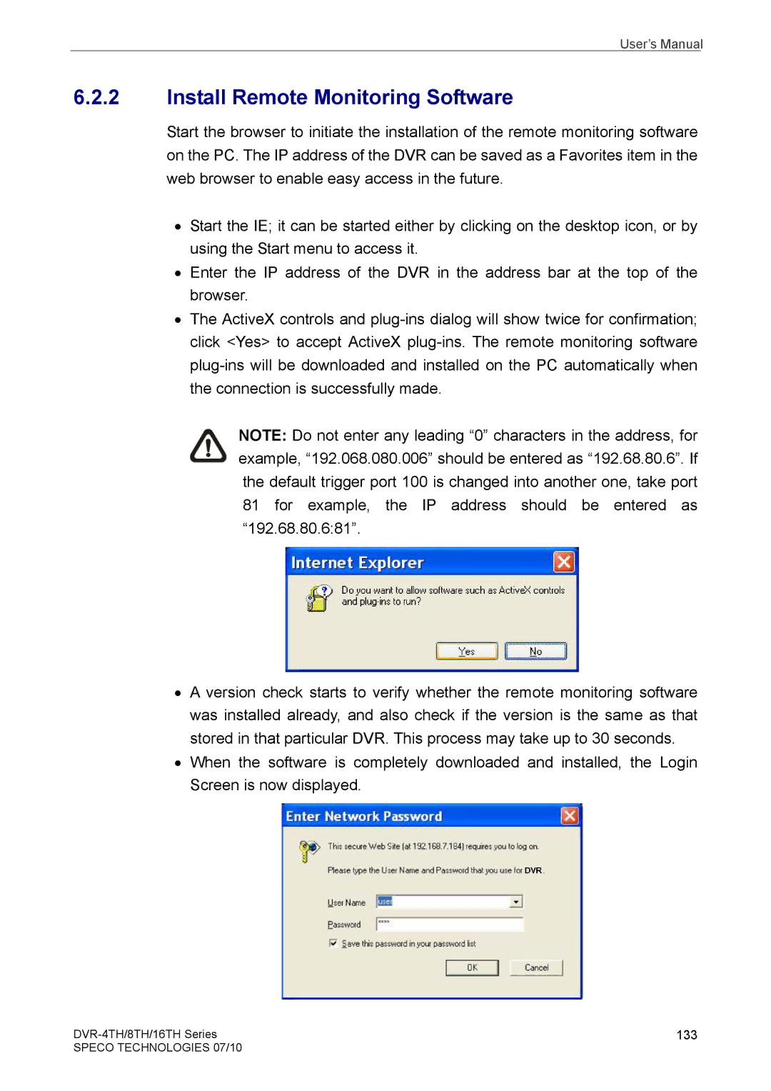 Samsung DVR-8TH, DVR-4TH, DVR-16TH user manual Install Remote Monitoring Software 