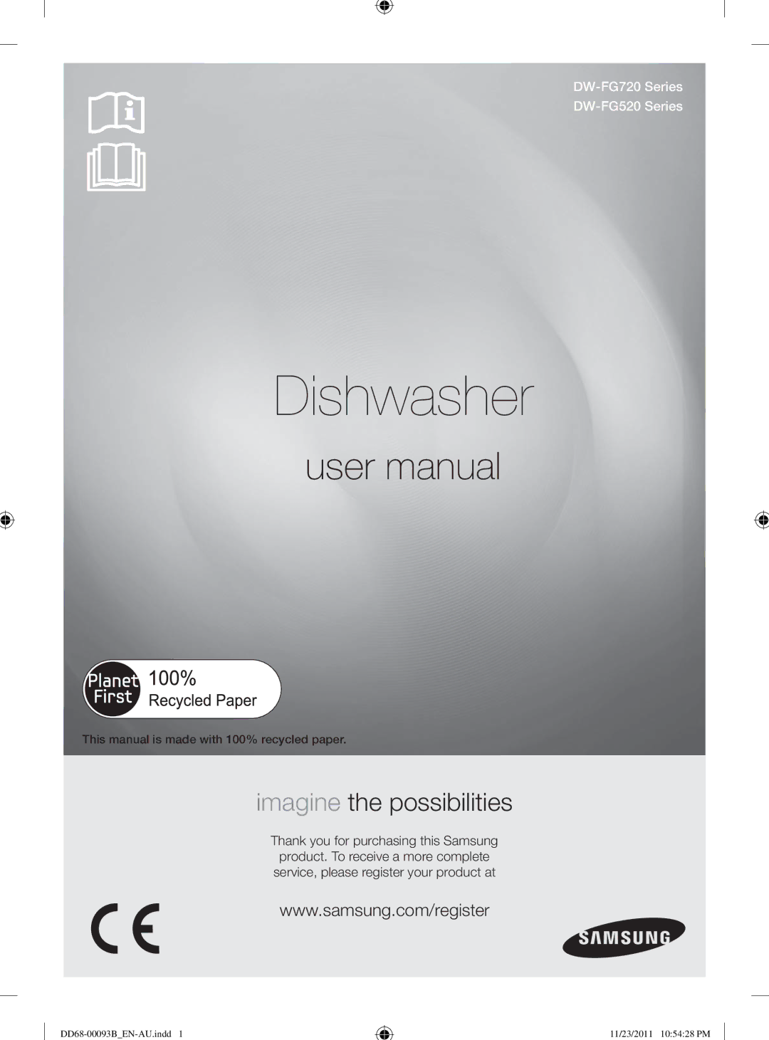 Samsung DW-FG520, DW-FG720 user manual Dishwasher 