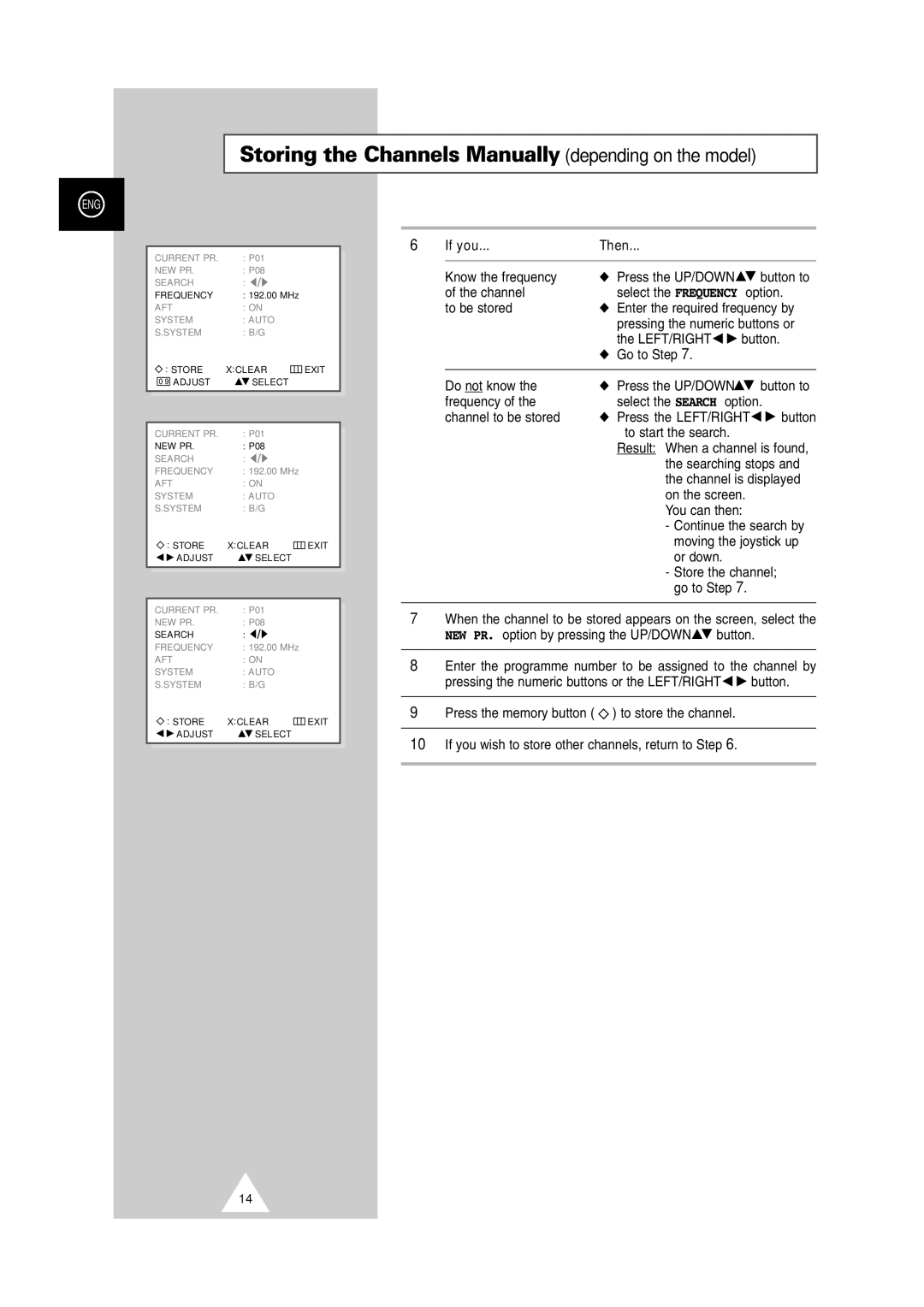 Samsung DW21G5, DS-21G5 manual If you Then, To start the search 