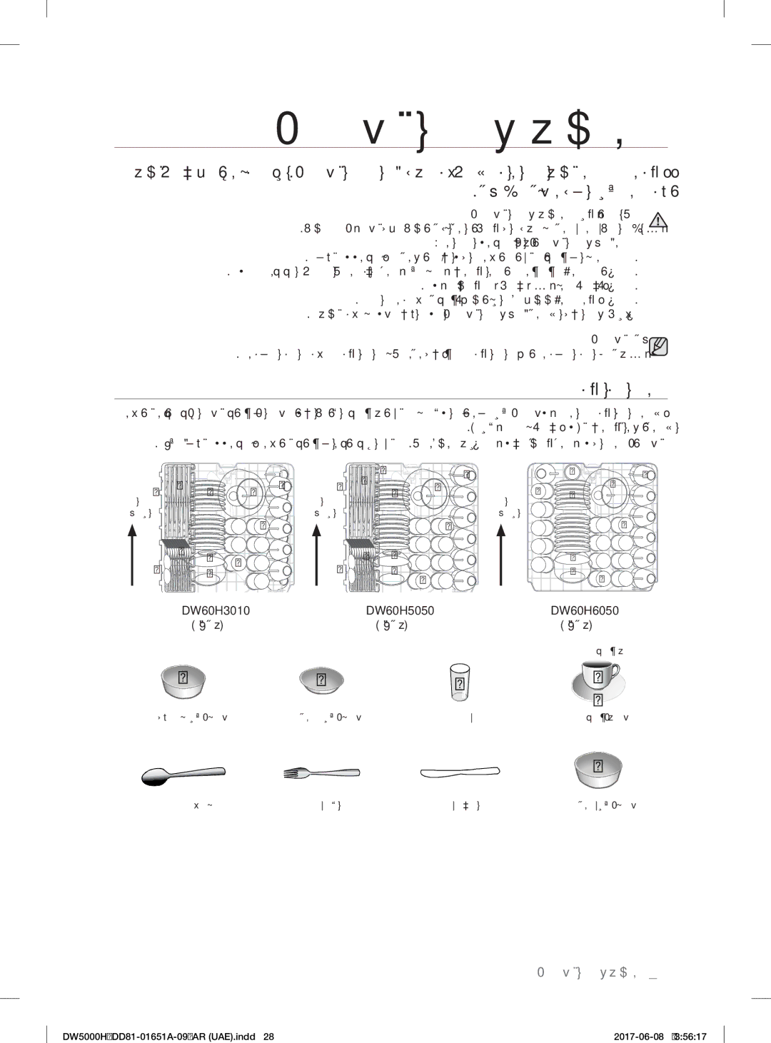 Samsung DW60H6050FW/TR, DW60H6050FS/TR manual ﺔﻳﻮﻠﻌﻟا ﺔﻠﺴﻟا ﻞﻴﻤﲢ, قﺎﺒﻃﻷا ﺔﻟﺎﺴﻏ ﻒﻓرأ ﻞﻴﻤﲢ ﺪﻌﺑ وأ ﻞﺒﻗ هﺎﺒﺘﻧا, قﺎﺒﻃﻷا جاﺮﺧإ 