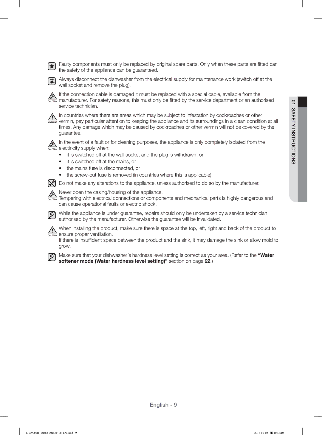 Samsung DW60H9950FW/TR, DW60H9950FS/TR manual English 