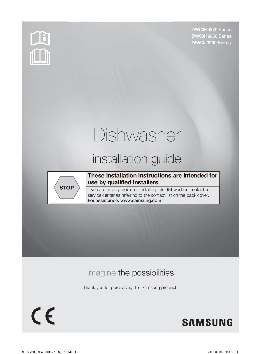 Samsung DW60HDK70US/EF, DW60H9970US/EF, DW60H9970US/EO, DW60H9970US/EE manual Dishwasher 