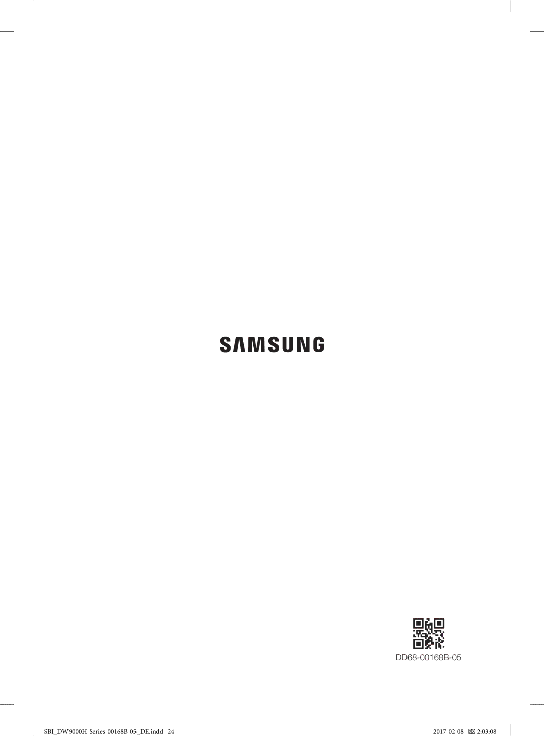 Samsung DW60J9950SS/EF, DW60J9970BB/EG manual DD68-00168B-05 