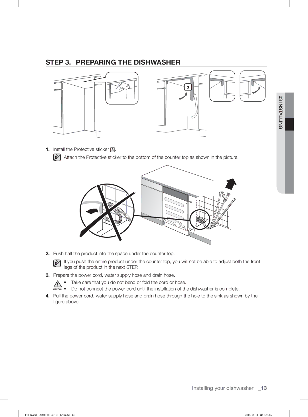 Samsung DW60J9970BB/EE manual Preparing the Dishwasher 