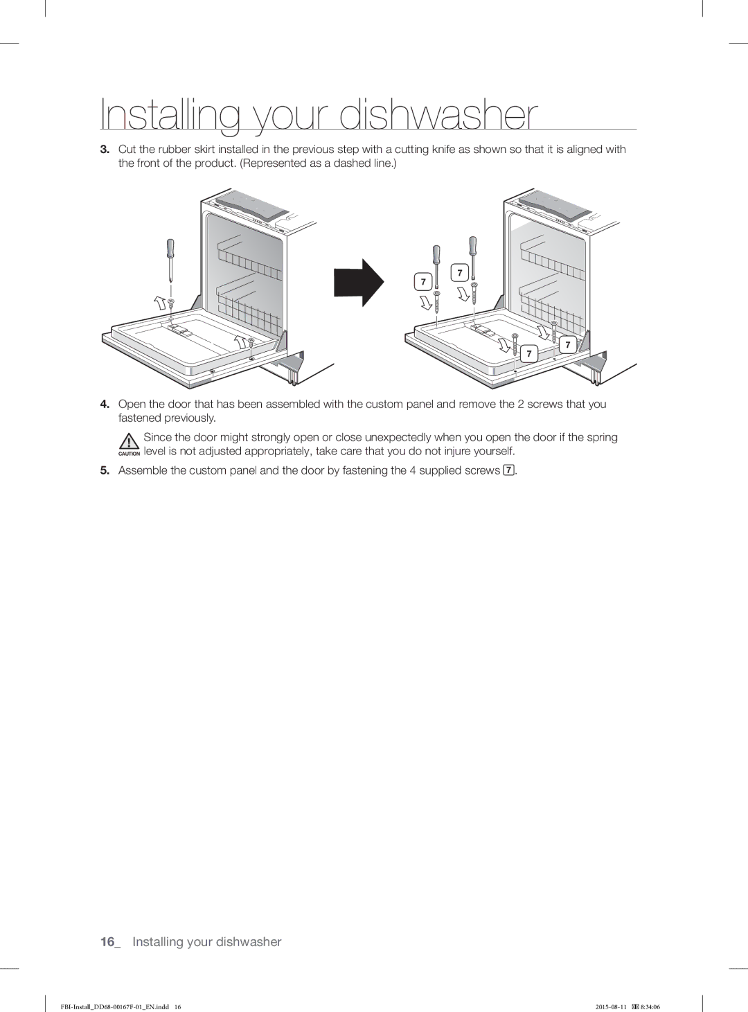 Samsung DW60J9970BB/EE manual Installing your dishwasher 