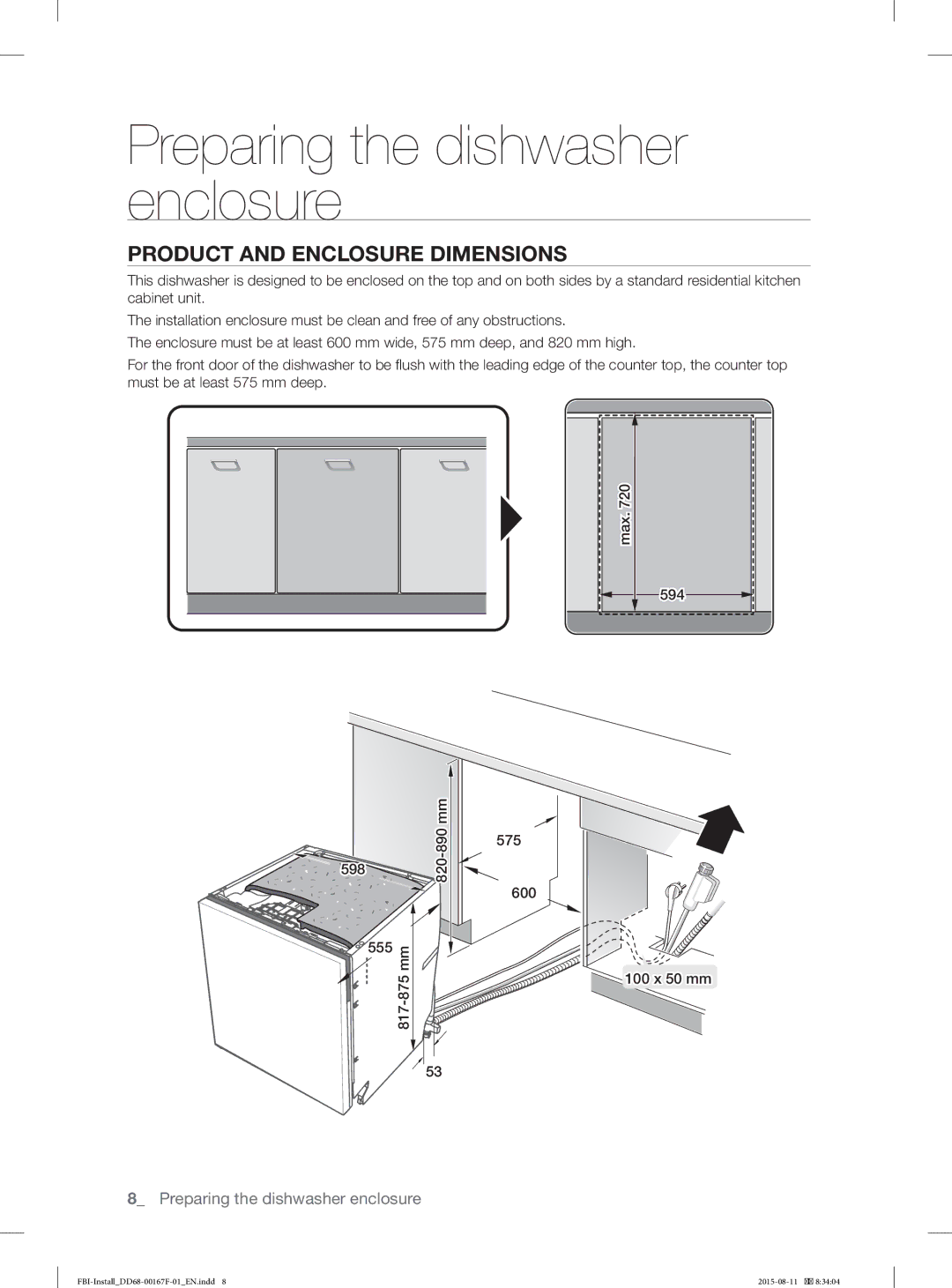 Samsung DW60J9970BB/EE manual Max 594 598 