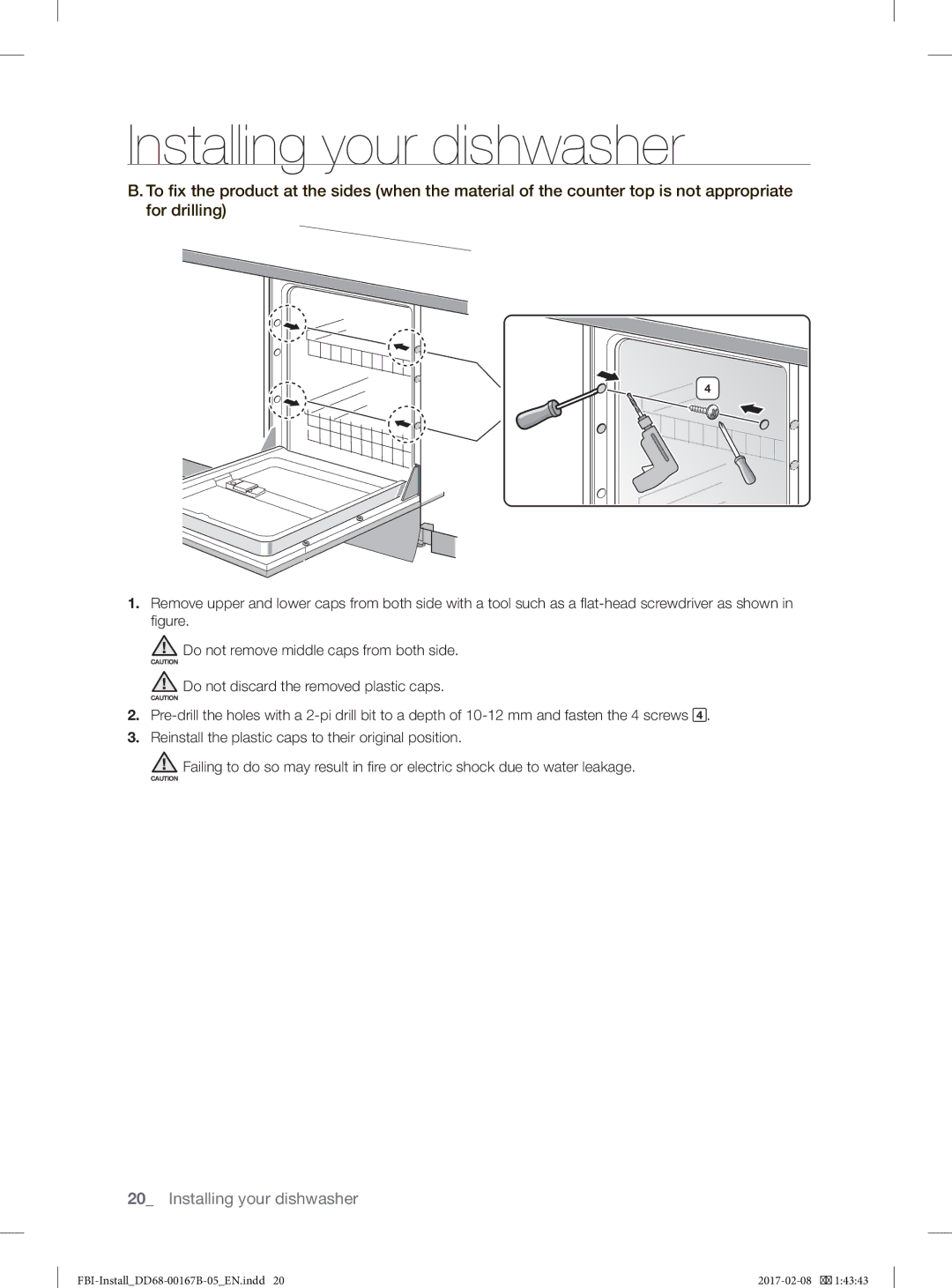 Samsung DW60J9970BB/EG manual Installing your dishwasher 