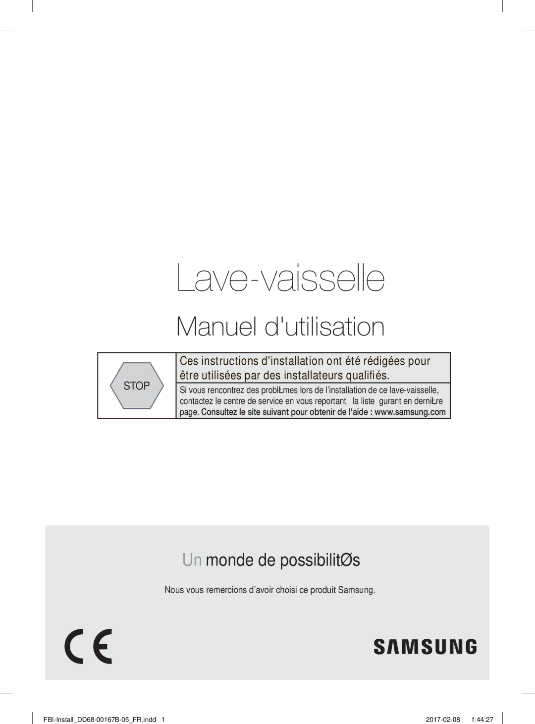 Samsung DW60J9970BB/EG manual Lave-vaisselle 