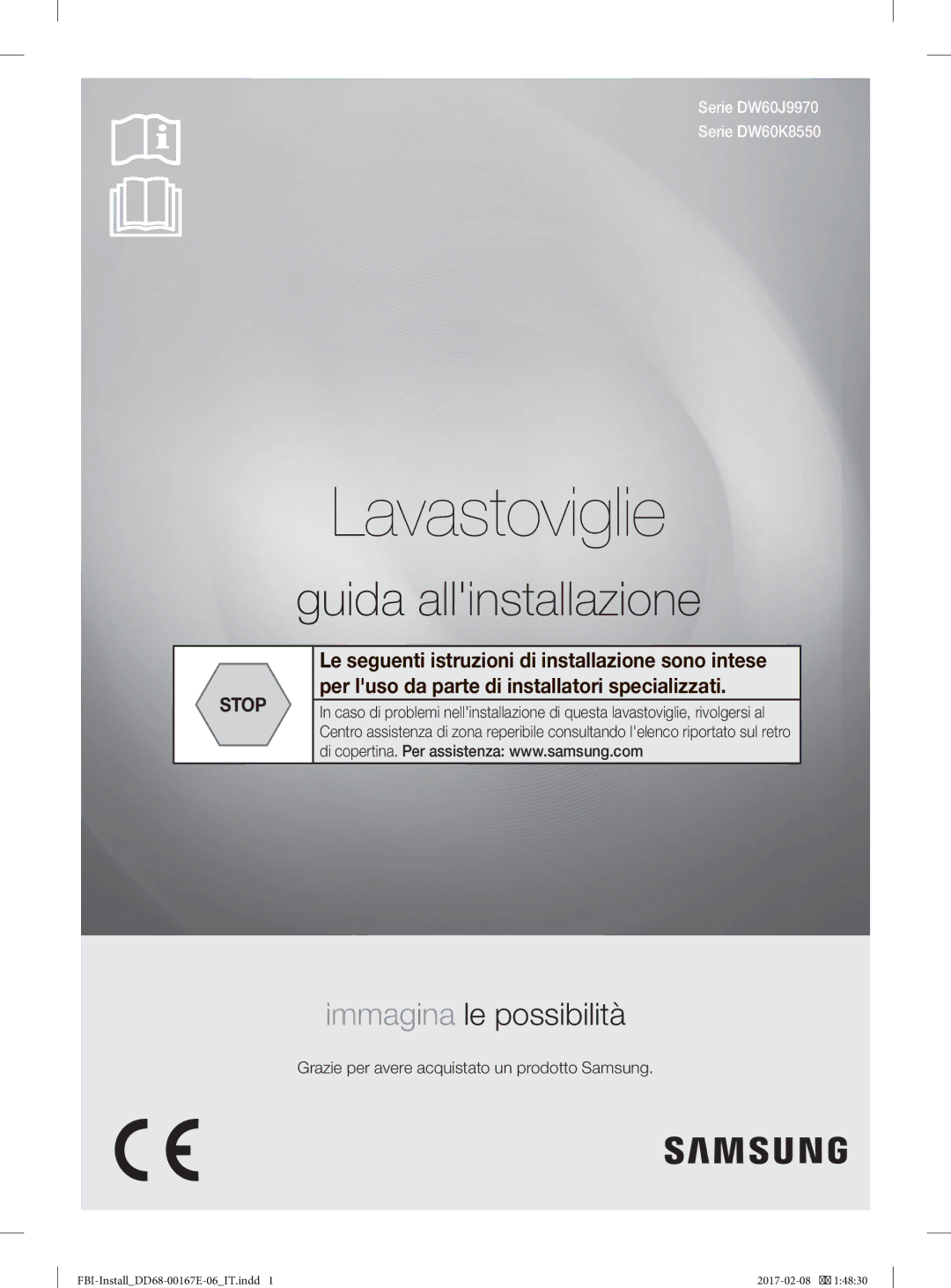 Samsung DW60J9960US/ET, DW60J9970BB/ET, DW60K8550BB/ET manual Lavastoviglie 