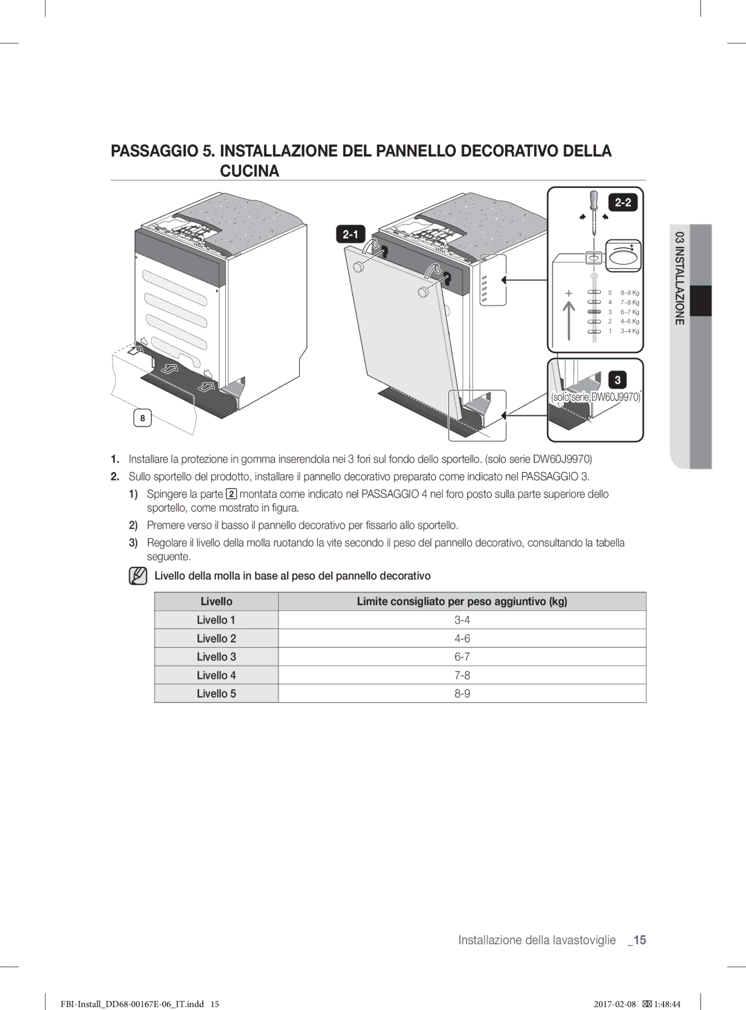 Samsung DW60J9970BB/ET, DW60J9960US/ET, DW60K8550BB/ET manual Solo serie DW60J9970 