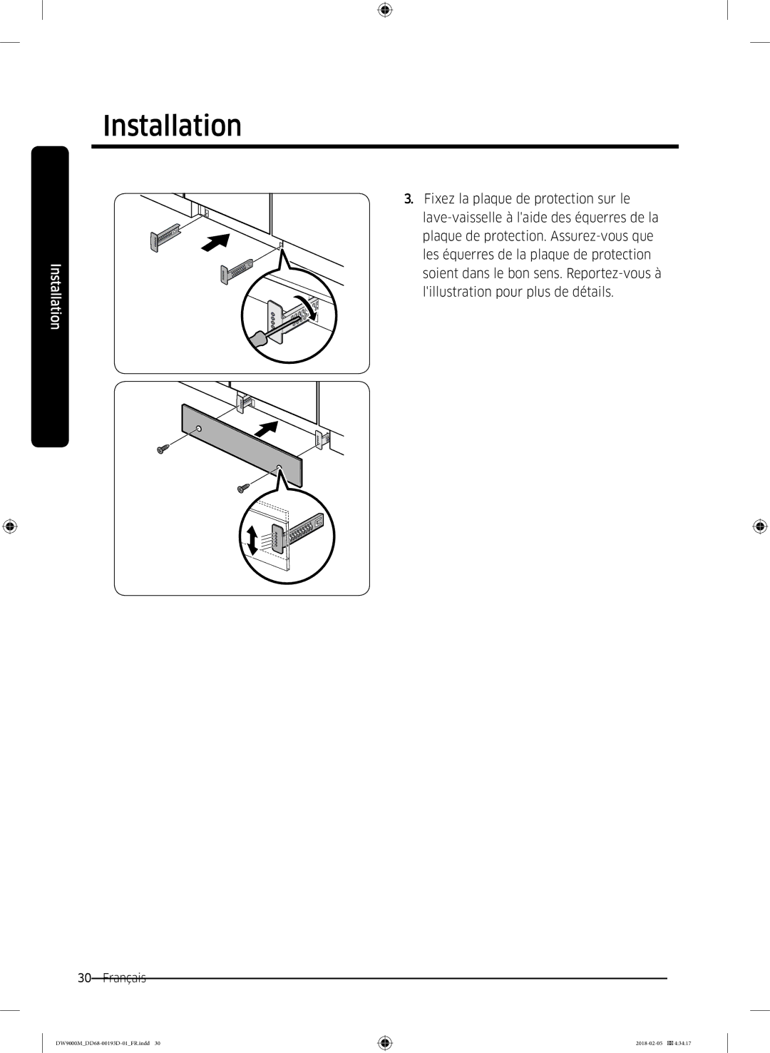 Samsung DW60M9550BB/ET, DW60M9530BB/ET, DW60M9970US/ET manual Installation 