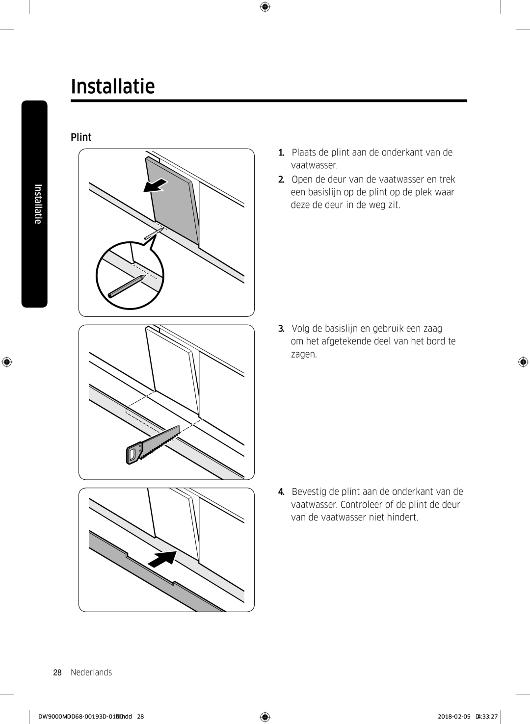 Samsung DW60M9550BB/ET, DW60M9530BB/ET, DW60M9970US/ET manual Plint 