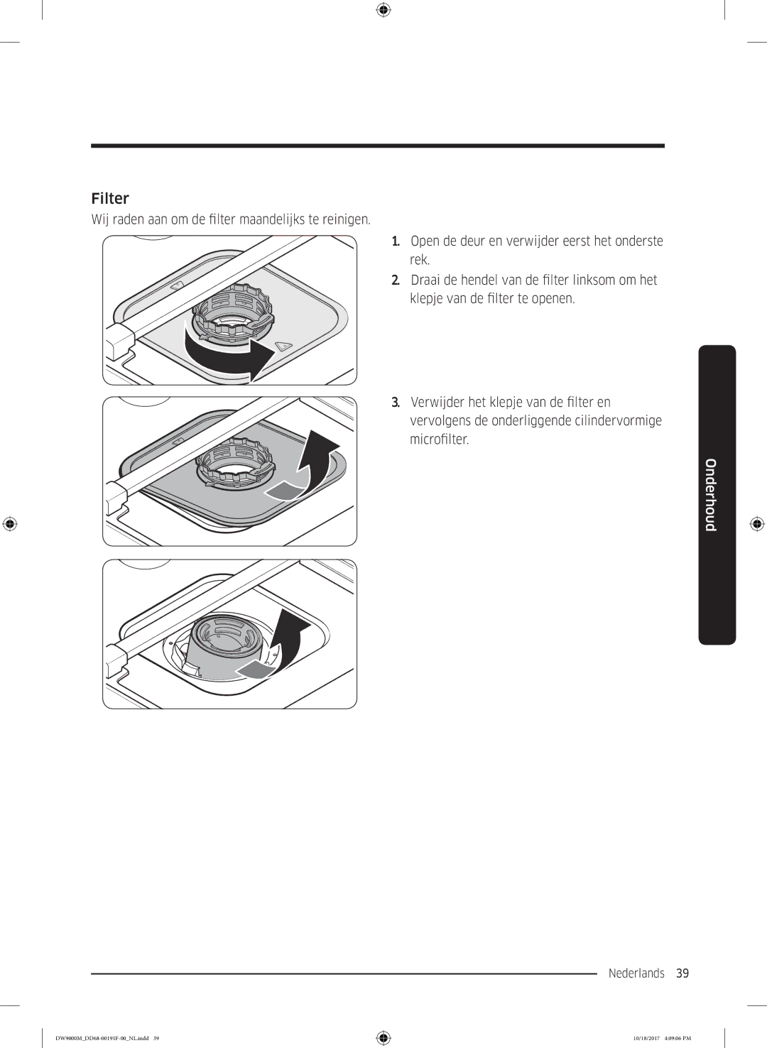 Samsung DW60M9550BB/ET, DW60M9530BB/ET, DW60M9970US/ET manual Filter 