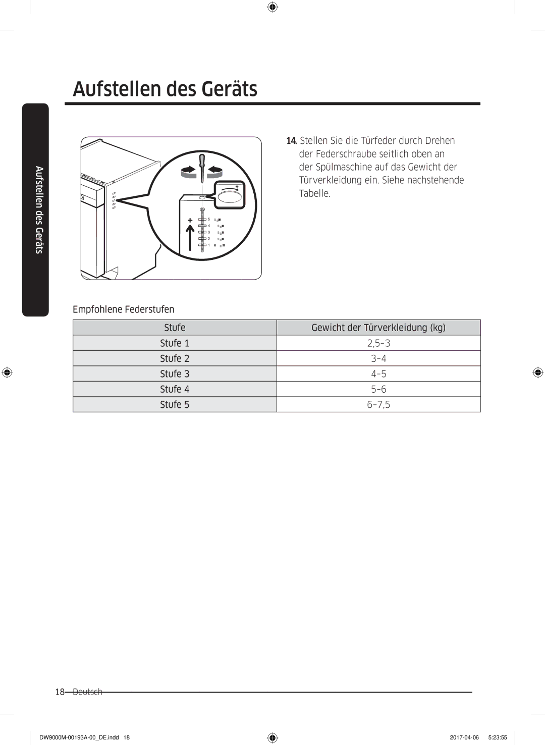 Samsung DW60M9550BB/EG manual Aufstellen 