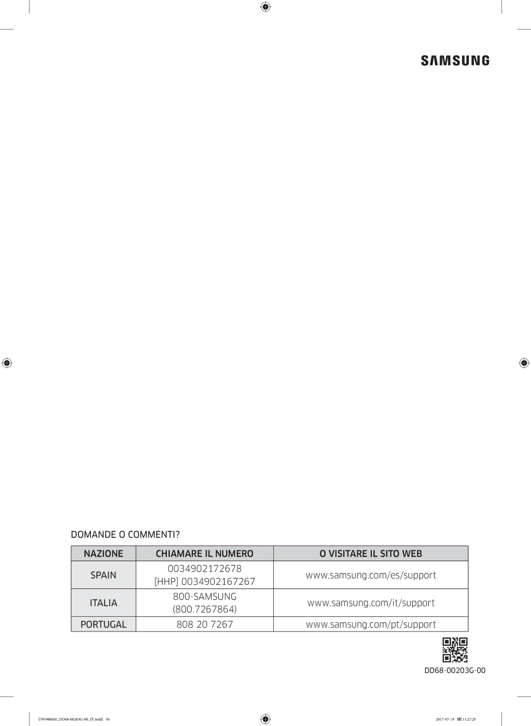 Samsung DW60M9550FS/EC, DW60M9550FW/EC manual Spain 