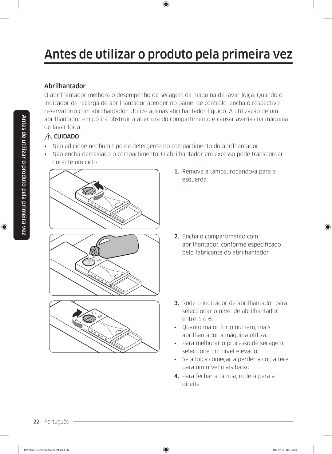 Samsung DW60M9550FS/EC, DW60M9550FW/EC manual Abrilhantador 