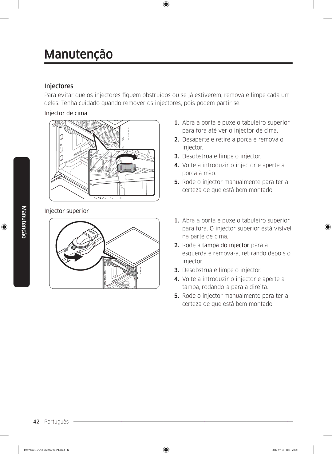 Samsung DW60M9550FS/EC, DW60M9550FW/EC manual Injectores 