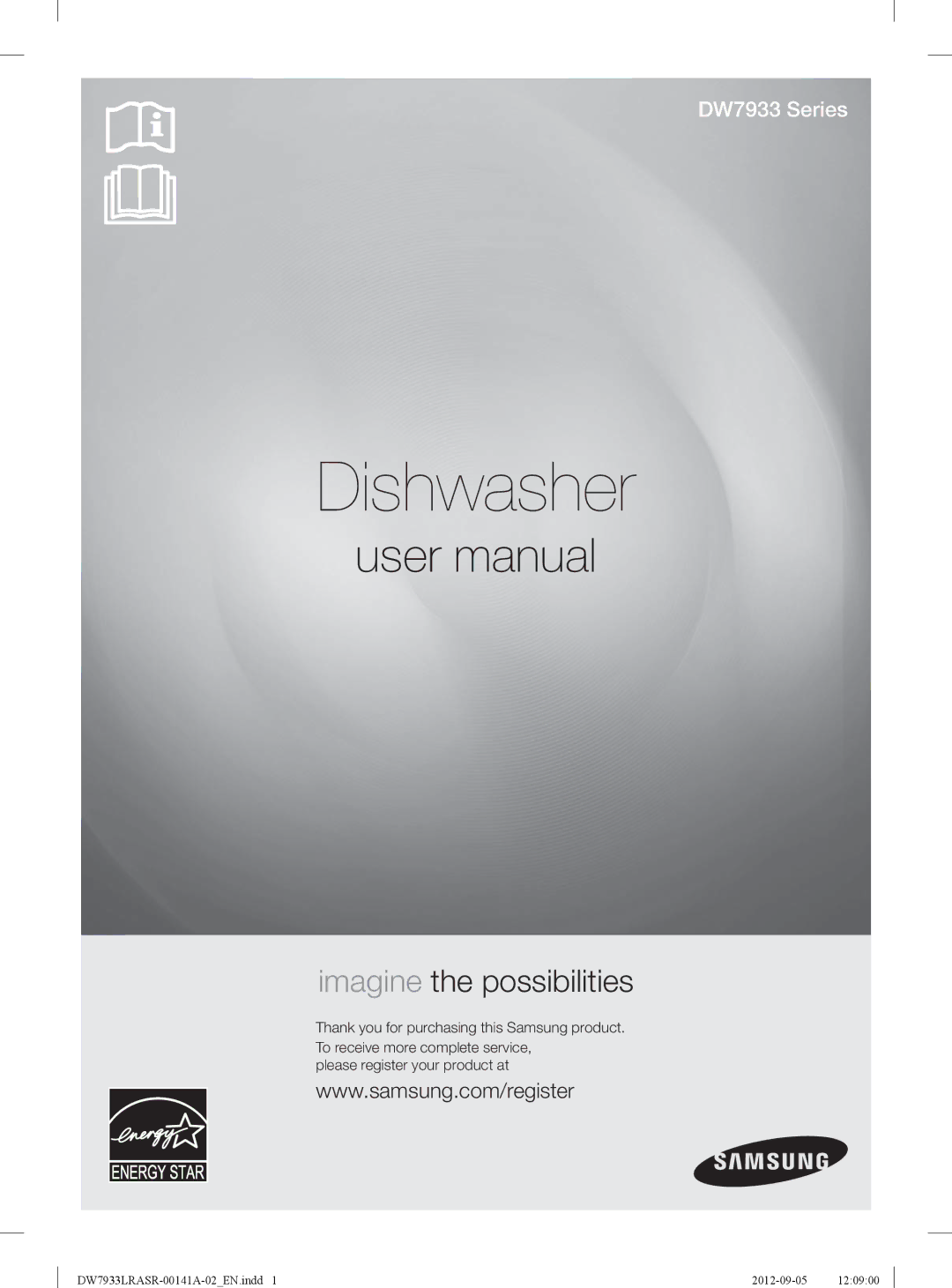 Samsung DW7933LRAWWAA, DW7933LRASRAA, DW7933LRABBAA user manual Dishwasher 
