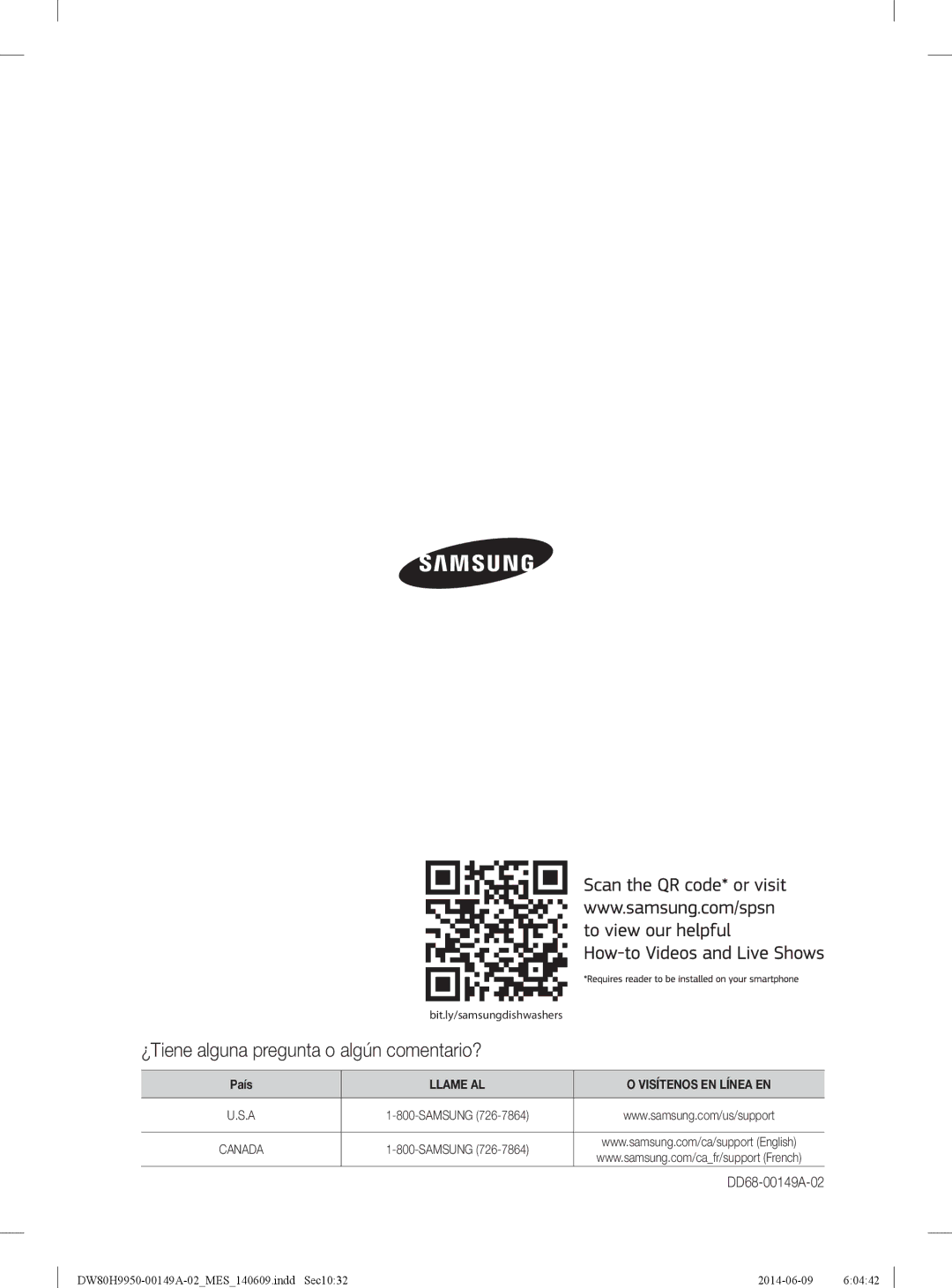 Samsung DW80H9970US user manual ¿Tiene alguna pregunta o algún comentario? 