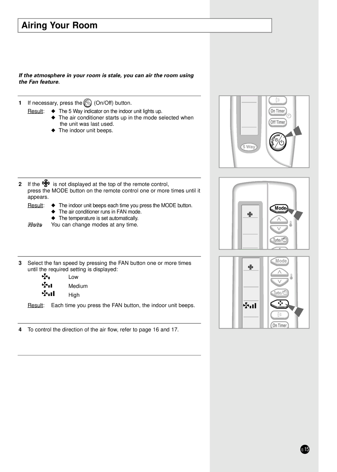 Samsung E R DB68-01448A(5) manual Airing Your Room 