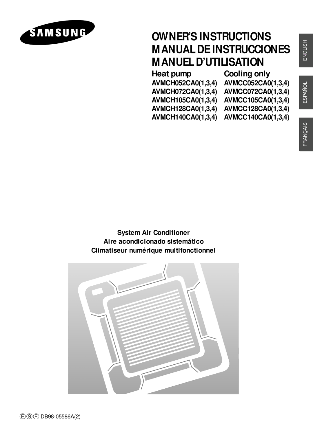 Samsung E S F DB98-05586A manuel dutilisation Manual DE Instrucciones Manuel D’UTILISATION 