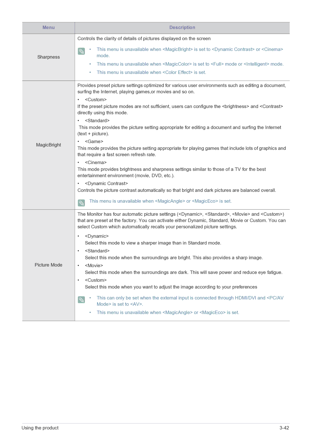 Samsung E1720NR user manual Mode is set to AV 