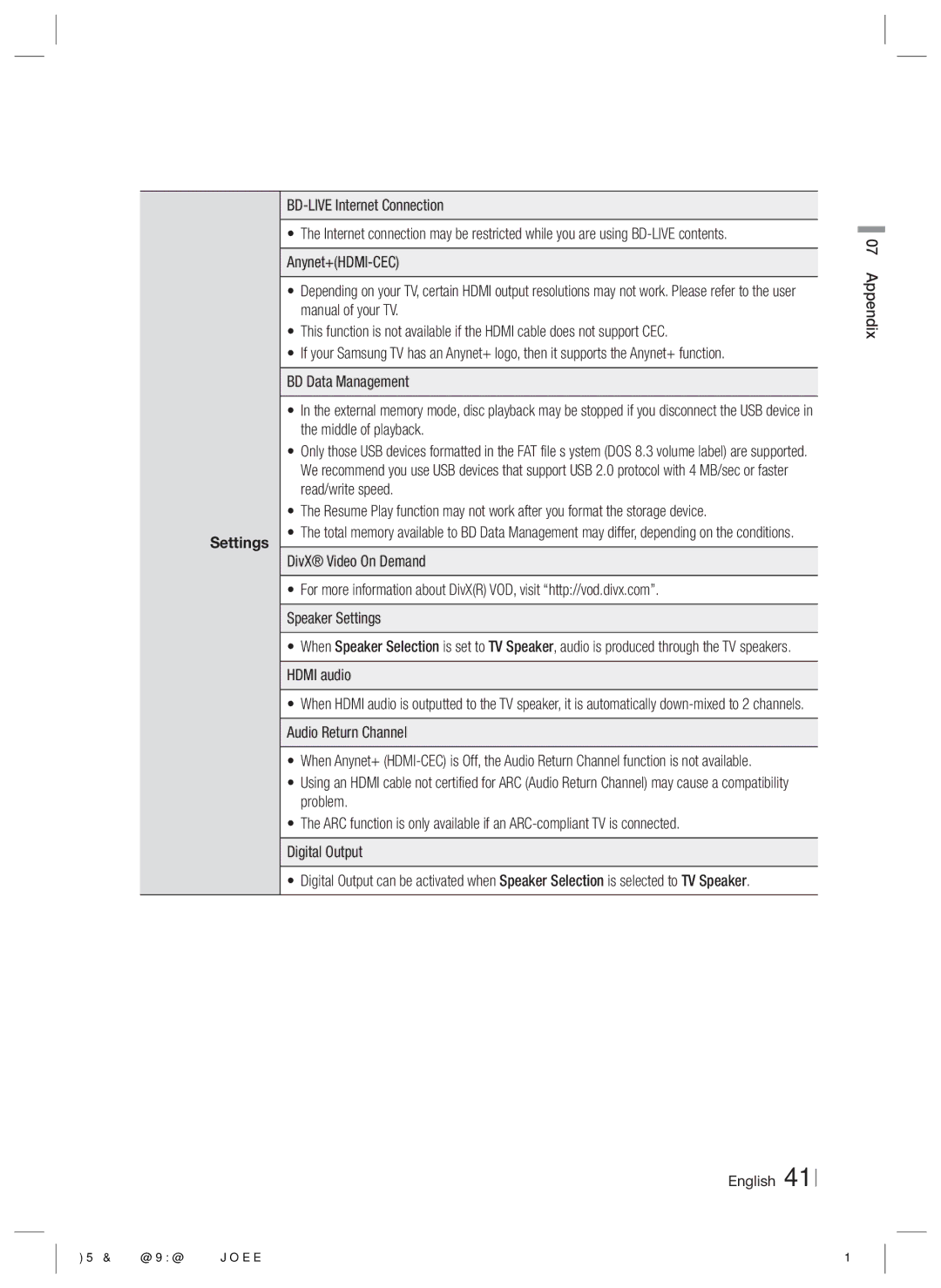 Samsung HT-E3530, E3500, HT-E3550 user manual BD-LIVE Internet Connection, Hdmi audio, Audio Return Channel 