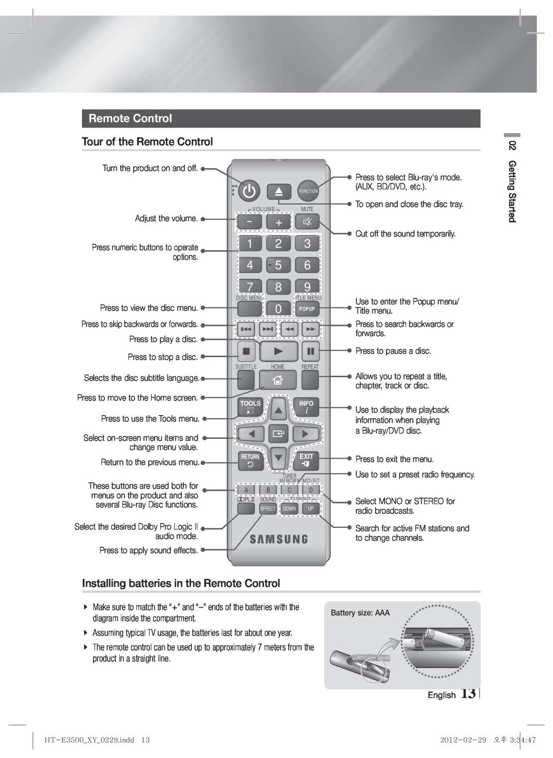 Samsung HT-E3550, E3500, HT-E3530 user manual 