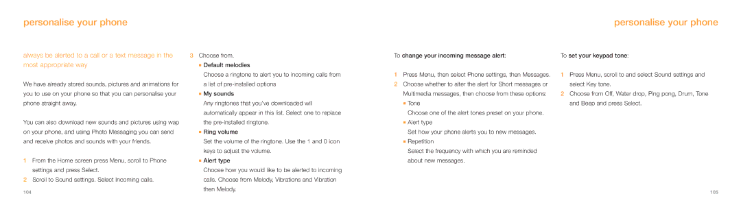 Samsung E800 manual Personalise your phone 