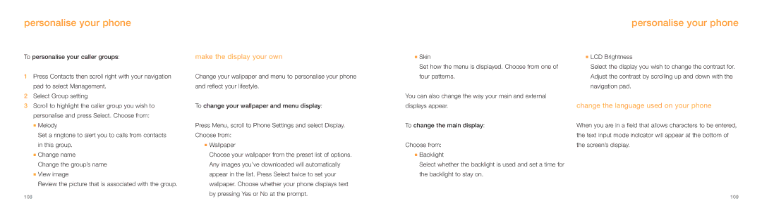 Samsung E800 manual Make the display your own, Change the language used on your phone 