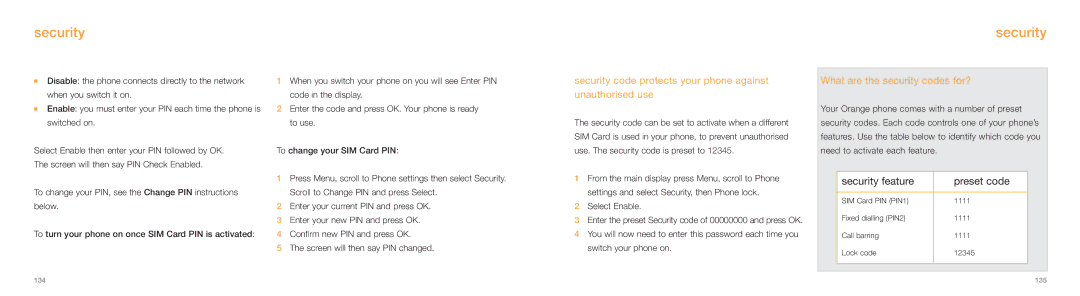 Samsung E800 Security code protects your phone against unauthorised use, What are the security codes for?, Select Enable 