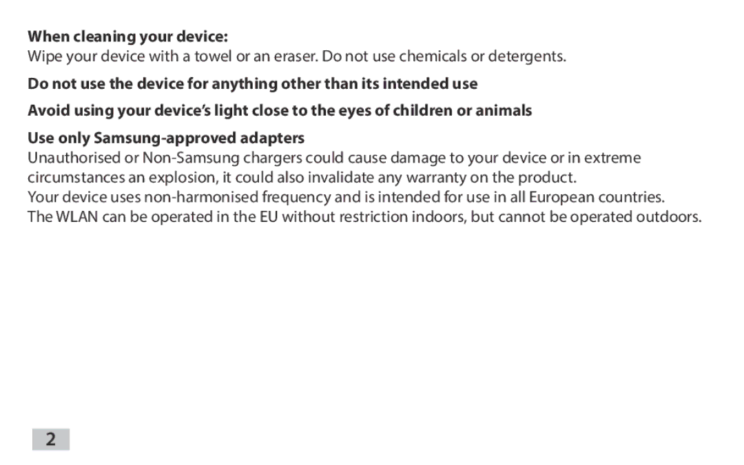 Samsung EAD-T10EDEGSER, EAD-T10EDEGSTD manual When cleaning your device 