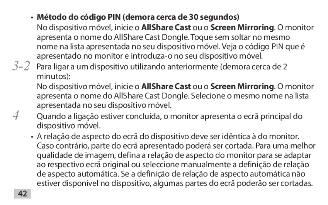 Samsung EAD-T10EDEGSER, EAD-T10EDEGSTD manual Método do código PIN demora cerca de 30 segundos 