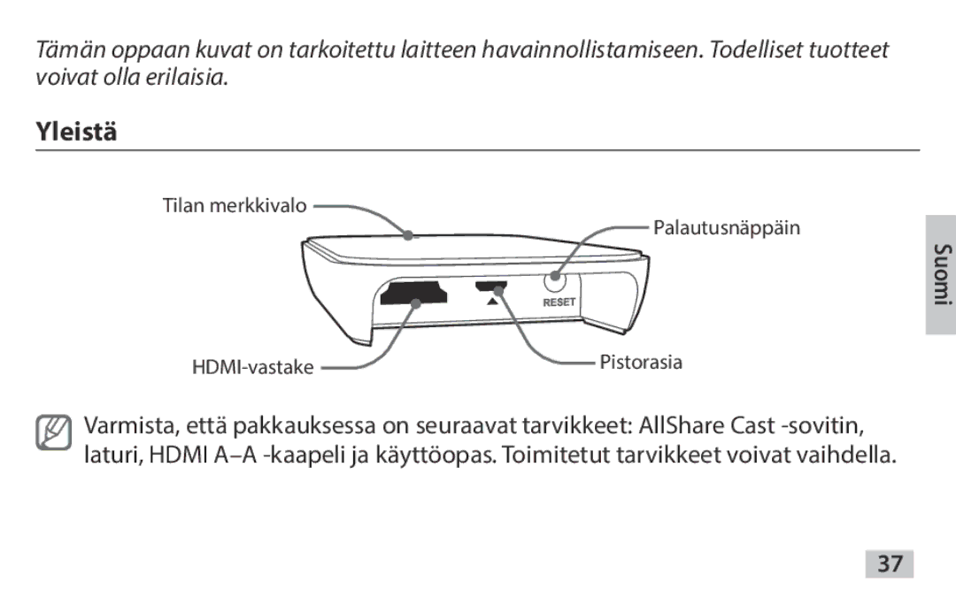 Samsung EAD-T10EDEGSTD, EAD-T10EDEGSER manual Yleistä 