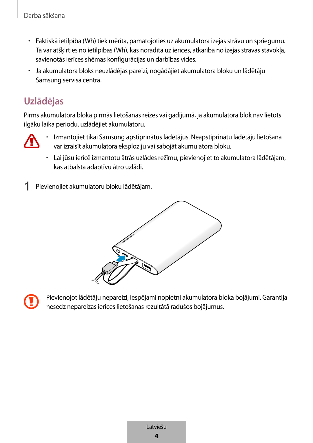 Samsung EB-PG950CNRGRU, EB-PG950CNEGWW, EB-PG950CSEGWW, EB-PG950CSRGRU manual Uzlādējas 