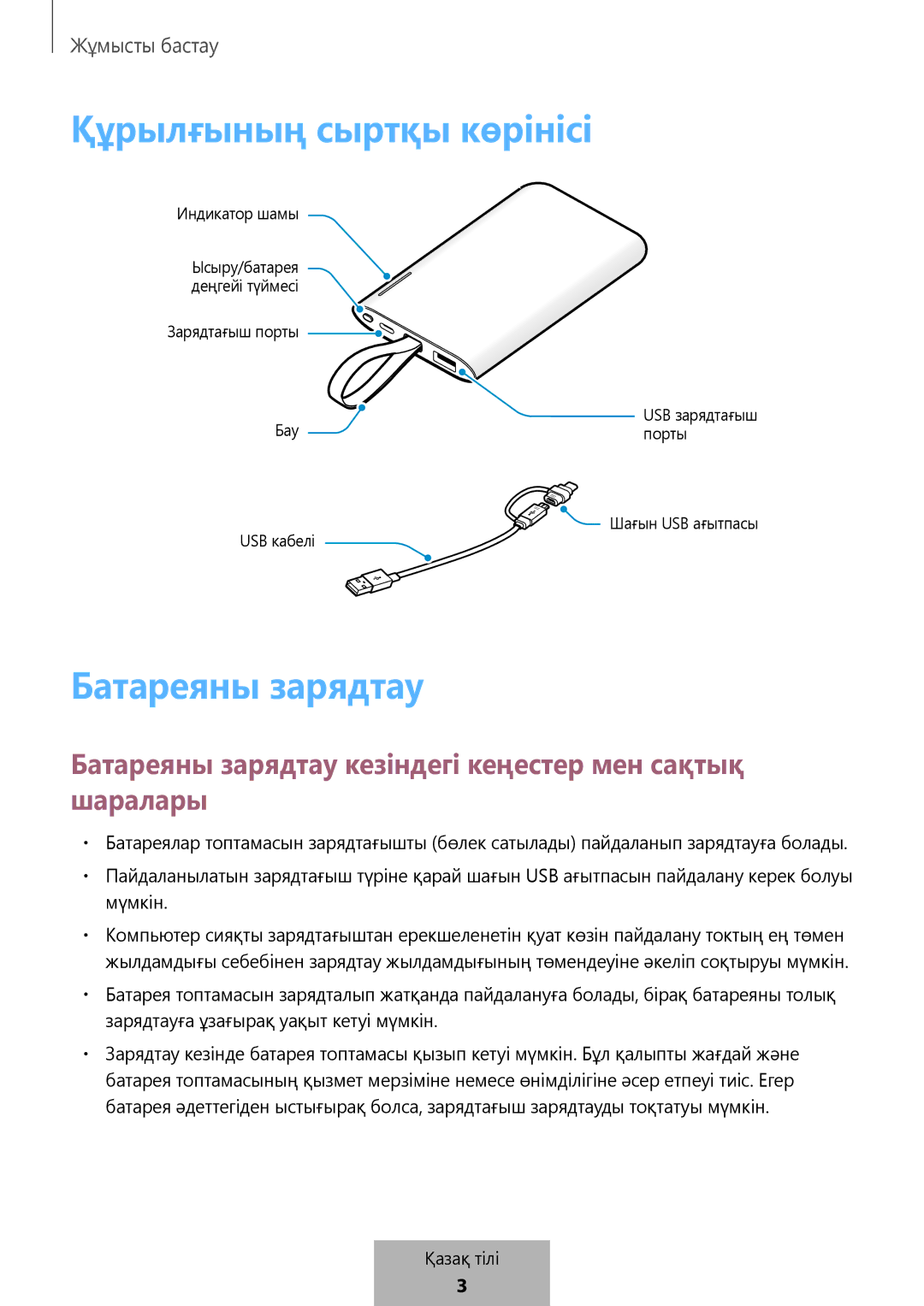 Samsung EB-PG950CNRGRU, EB-PG950CNEGWW, EB-PG950CSEGWW, EB-PG950CSRGRU manual Құрылғының сыртқы көрінісі 