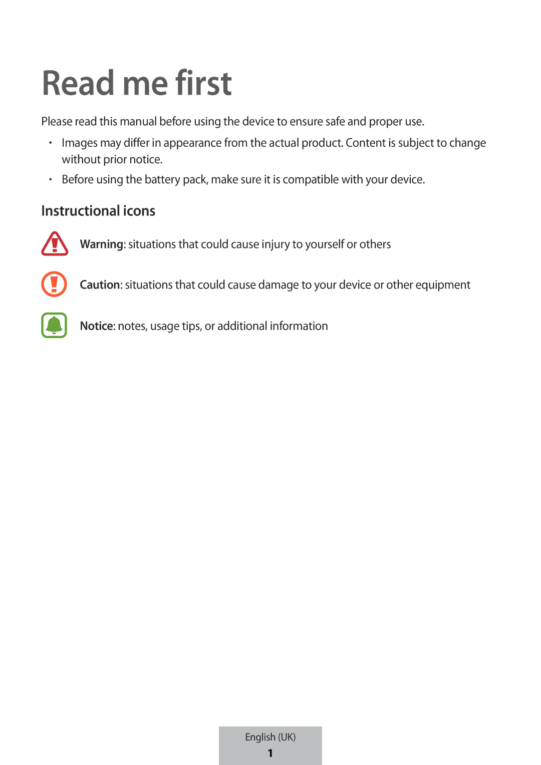 Samsung EB-PG950CSRGRU, EB-PG950CNEGWW, EB-PG950CSEGWW, EB-PG950CNRGRU manual Read me first 