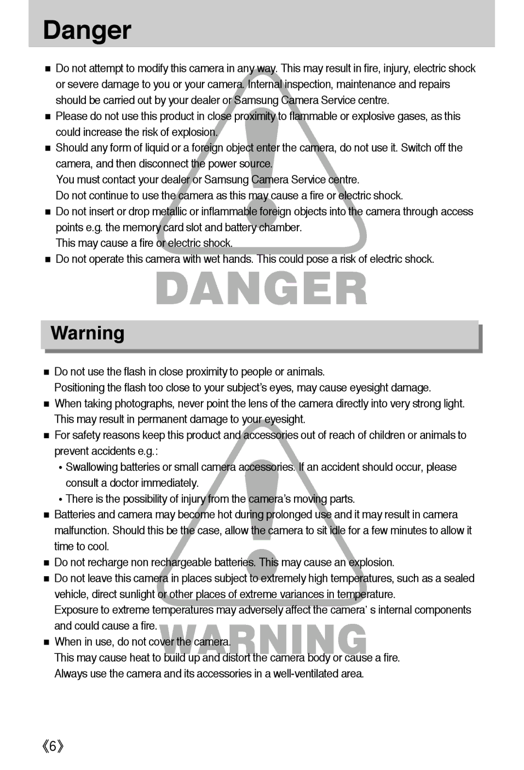 Samsung EC-A302ZSBA/E1 manual 《6》 