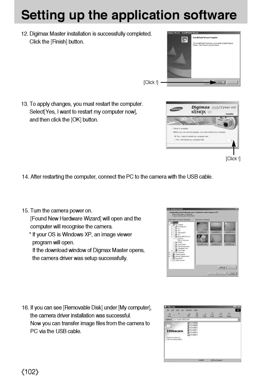 Samsung EC-A40ZZSBA/DE, EC-A40ZZSAA, EC-A40ZZSBA/FR manual If your OS is Windows XP, an image viewer program will open 