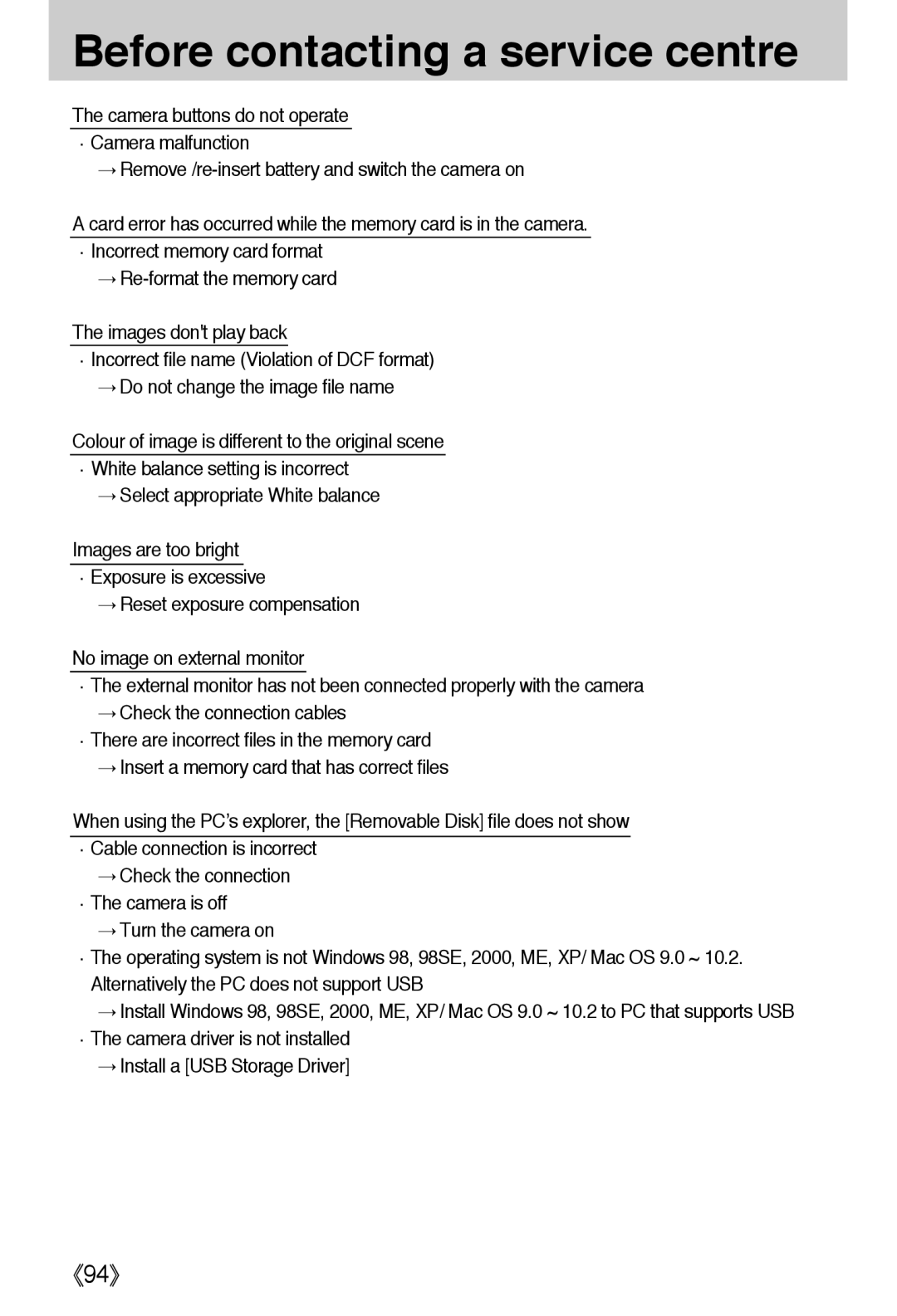 Samsung EC-A40ZZSBA/DE, EC-A40ZZSAA, EC-A40ZZSBA/FR, EC-A40ZZSBA/E1 manual 《94》 