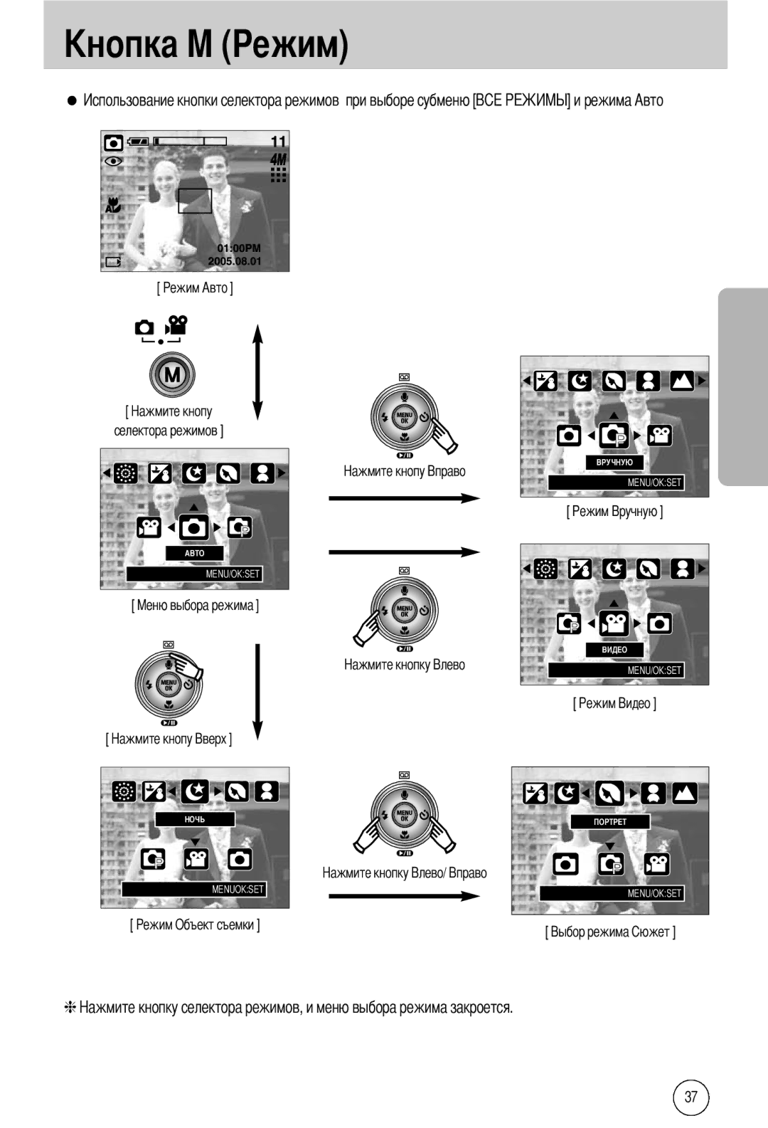 Samsung EC-A40ZZSBA/FR, EC-A40ZZSAA, EC-A40ZZSBA/DE, EC-A40ZZSBA/E1 manual Ежим 