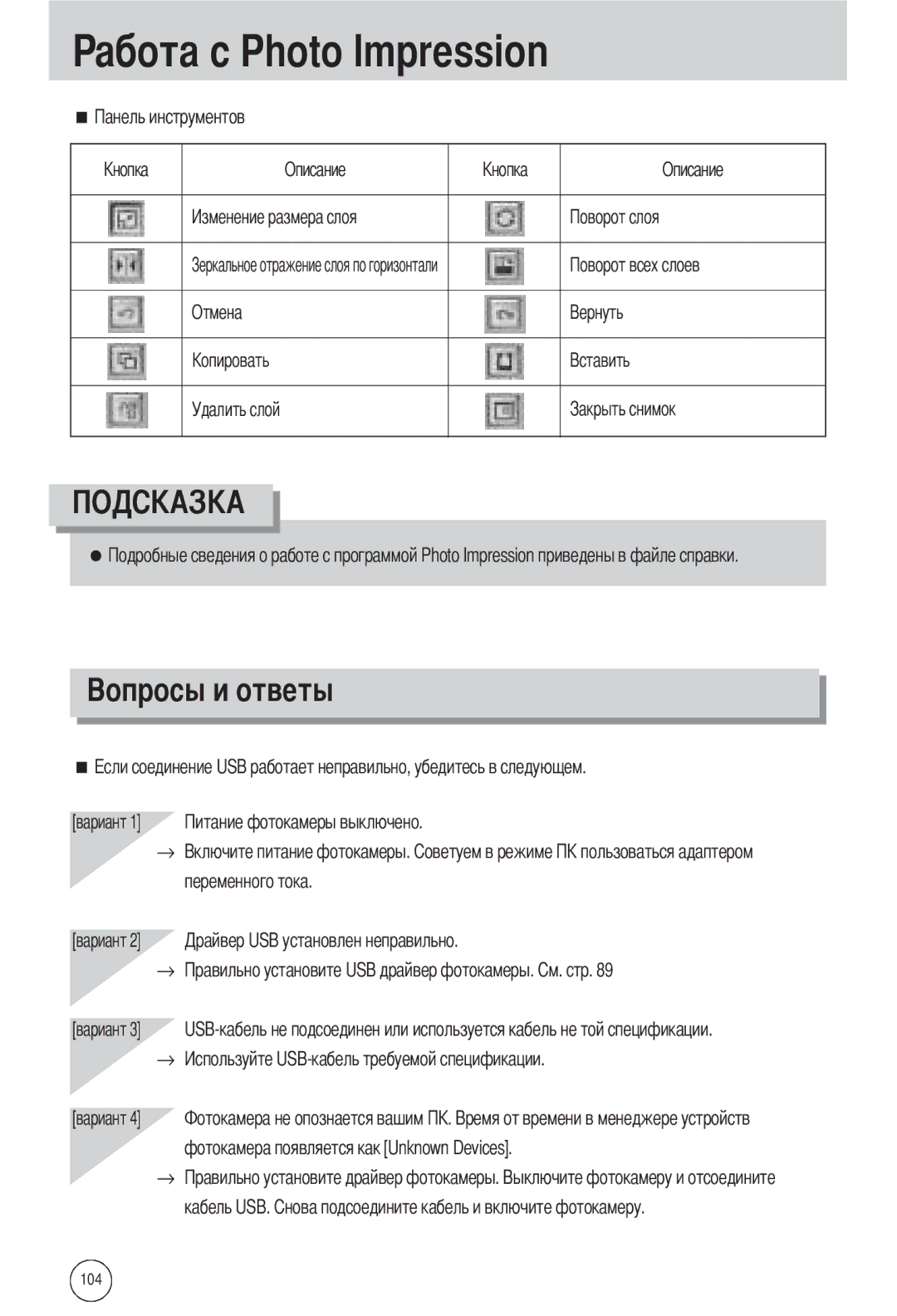 Samsung EC-A502ZRBA/E1, EC-A502ZSBA/E1, EC-A502ZBBA/E1 manual Тветы, Отмена Удалить слой, Вариант Переменного тока 