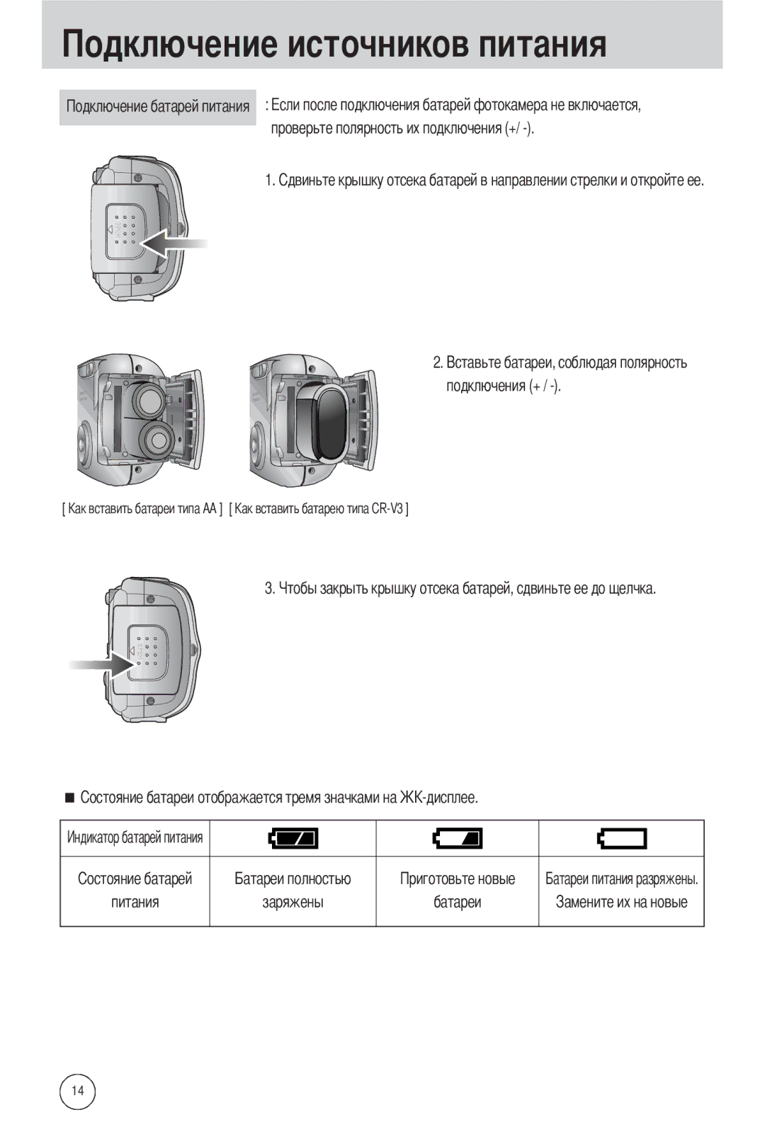 Samsung EC-A502ZRBA/E1, EC-A502ZSBA/E1, EC-A502ZBBA/E1 manual Чников питания 