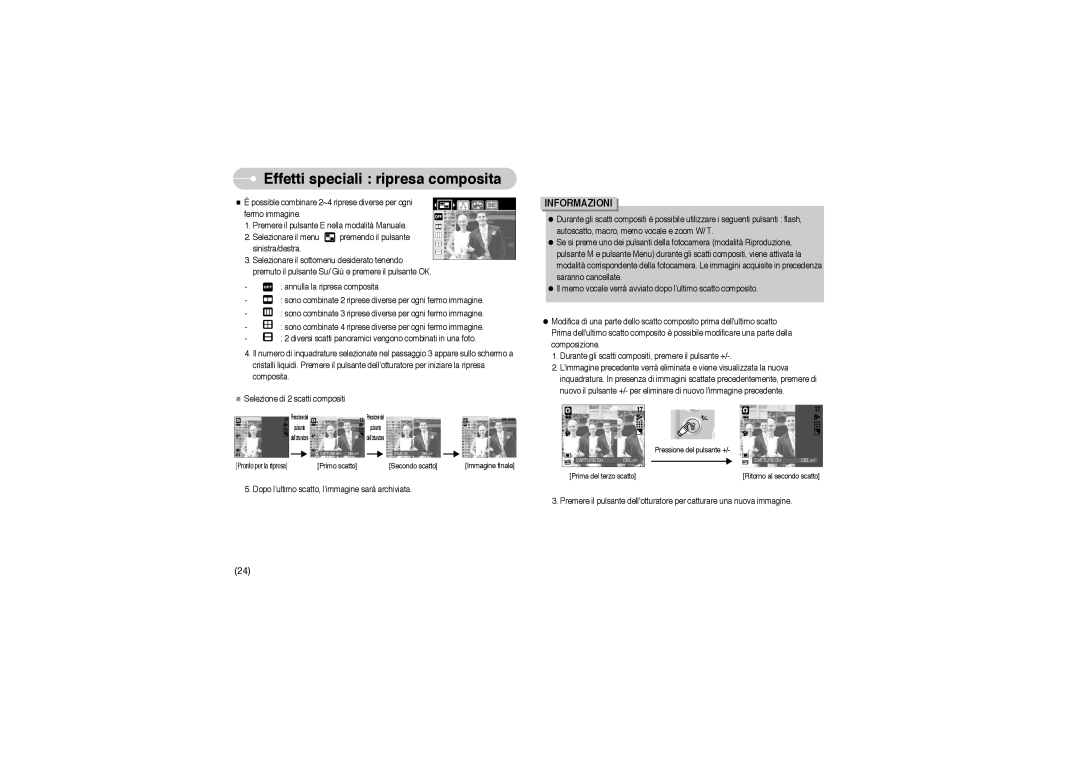 Samsung EC-A503ZBBA/E1, EC-A503ZRBA/PT, EC-A503ZSBA/E1 manual Effetti speciali ripresa composita, Secondo scatto 